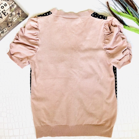 3/$30 Twelve by Twelve LA Retro Polkadot Cardigan - Picture 6 of 7